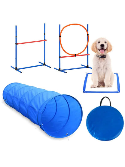 Dog Obstacle Training Cetition Props Jump Pole Barrier Ring Pet Supplies Dog Agili Training Equipment Outdoor Indoor Use