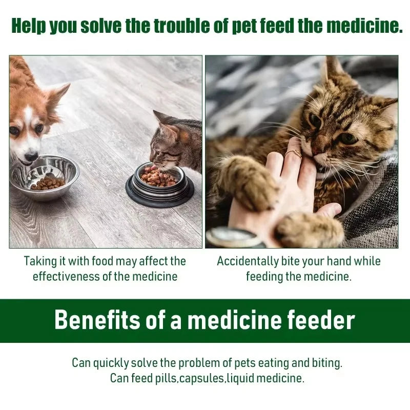 Pet Medication Dispenser Feeding Stick for Cats And Dogs Easy Way to Administer Pills Essential Pet Care Supplies