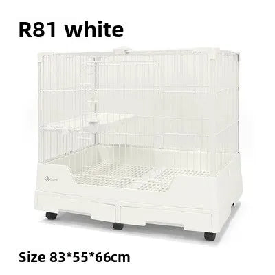Rabbit Cage with Double Drawers, Urine-Proof, Extra-Large Acrylic Landscape Cage for Home Use
