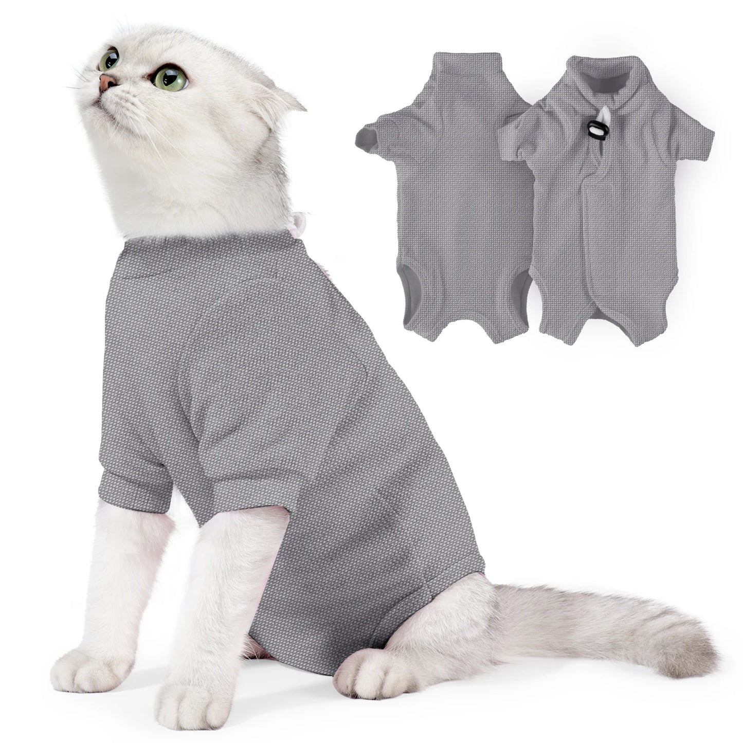 Cat Recovery Suit for Abdominal Wounds/Skin Diseases, Cat Onesie for Cats After Surgery,Breathable E-Collar Alternative for Cats