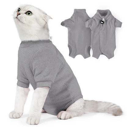 Cat Recovery Suit for Abdominal Wounds/Skin Diseases, Cat Onesie for Cats After Surgery,Breathable E-Collar Alternative for Cats