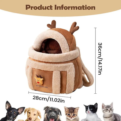 Pet Carrier Bag Cat Carrier Warm Puppy Outgoing Backpack Winter Warm Pet Bag Luxury Hand Tote Car Seat Furry Nest Pet Handbag