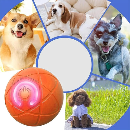Electric Rolling Ball Dog Toy USB Interactive Dog Ball Toy Smart Interactive Pet Toy Ball with LED Light USB Charging Rolling