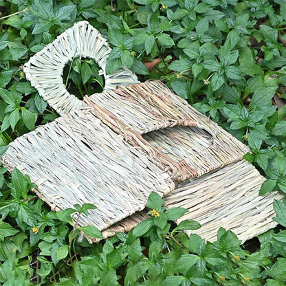 Rabbit Grass Bed Natural Straw Woven House Bunny Chew Toys Hay Nest Tunnel For Hamsters Chinchillas Mice Small Animals