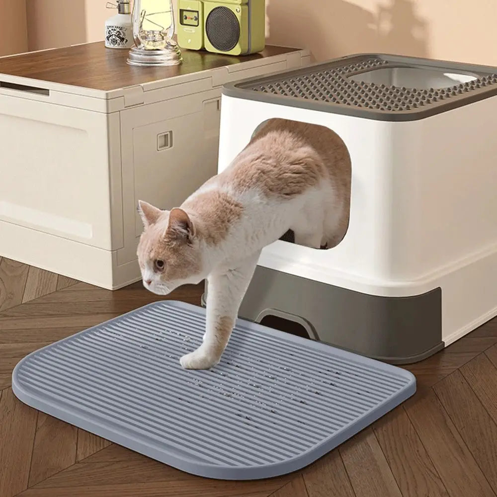 Durable Super Hard Cat Litter Mat Waterproof Splash-Proof Litter Catcher Non Slip Scratch-proof Litter Trapper Pad Pet Grooming