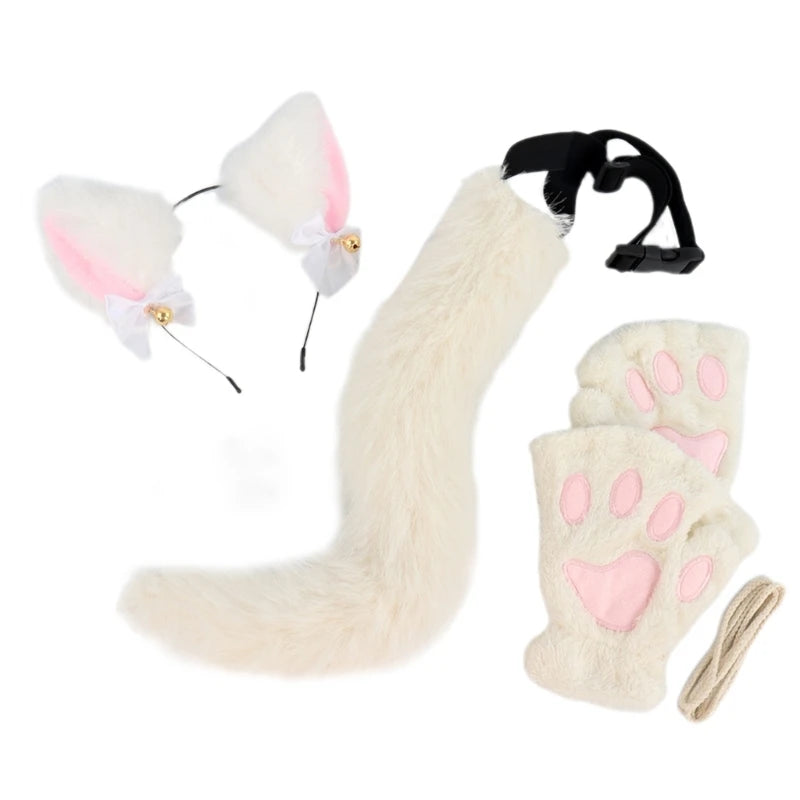 Cats Dress up Costume Includes Headband, Tail, Gloves for Girl Halloween