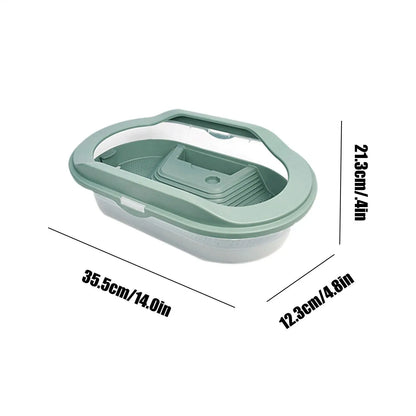 Turtle Terrarium Water Turtle Tank Bottom Drainage Basking Stage Clear Lid Area Habitat Breeding Box for Hermit Gecko Hermit