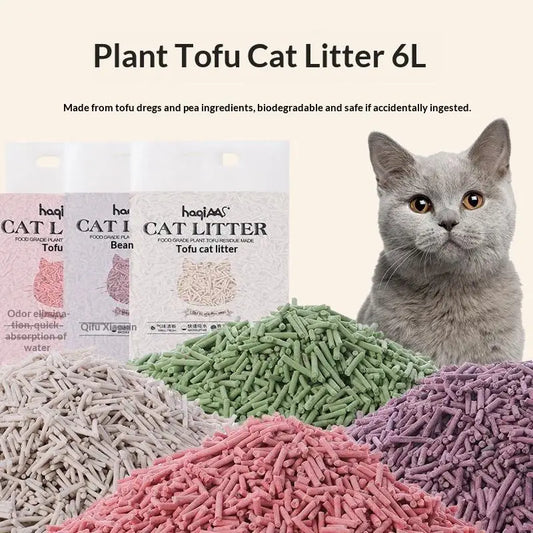 Original Plant Tofu Cat Litter 6L Green Tea Mixed Plant Cat Litter Fast Clumping Pet Supplies