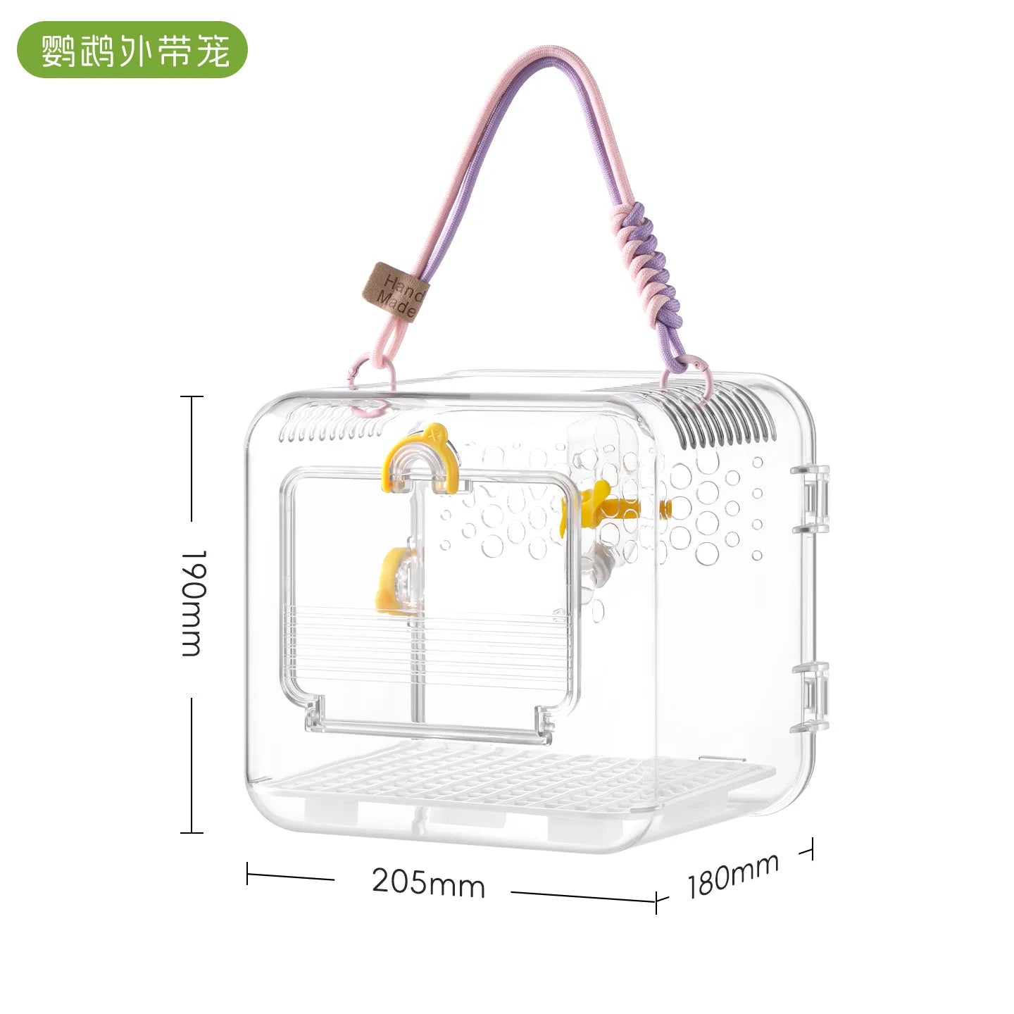 Portable Ventilated Transparent Outdoor Travel Bird Carrier Cage Small Parrots Budgie Cockatiel Lovebird Parakeet Transport Case