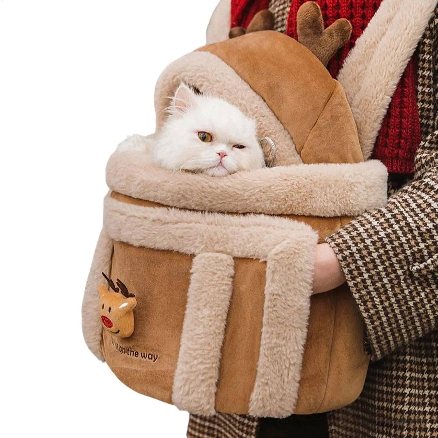 Pet Carrier Bag Cat Carrier Warm Puppy Outgoing Backpack Winter Warm Pet Bag Luxury Hand Tote Car Seat Furry Nest Pet Handbag