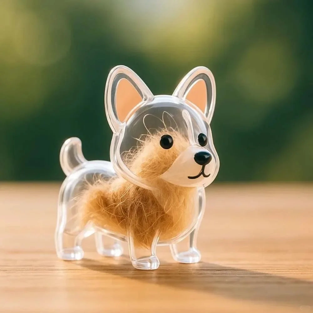 Dog Shape Dog Hair Storage Box Transparent DIY Handmade Pet Hair Keychain Keyring Hair Grooming Puppy Pendants Pet lovers
