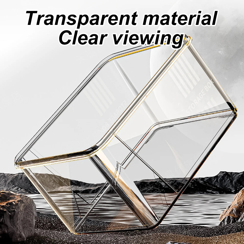 1 PC Transparent Aquarium Creative Desktop Fish Tank for Office Home Decor Rectangular(Bare Tank, No Scenery or Stones Included)