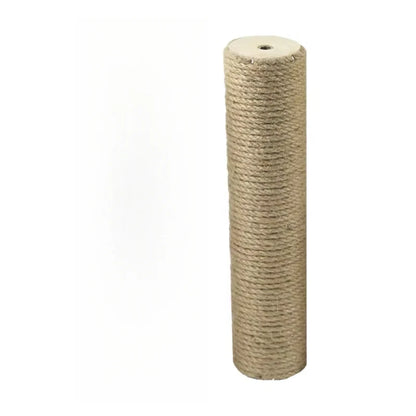 Cat Scratching Post Tree Shape Sisal Solid Wood DIY Kitten Climbing Frame Replacement Column Accessories Furniture Pet Toy