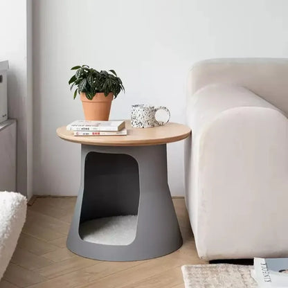 Solid Wood Minimalist Cat Side Table Multi-Functional Coffee Table Pet Bed for Living Room Home Use Cat Furniture
