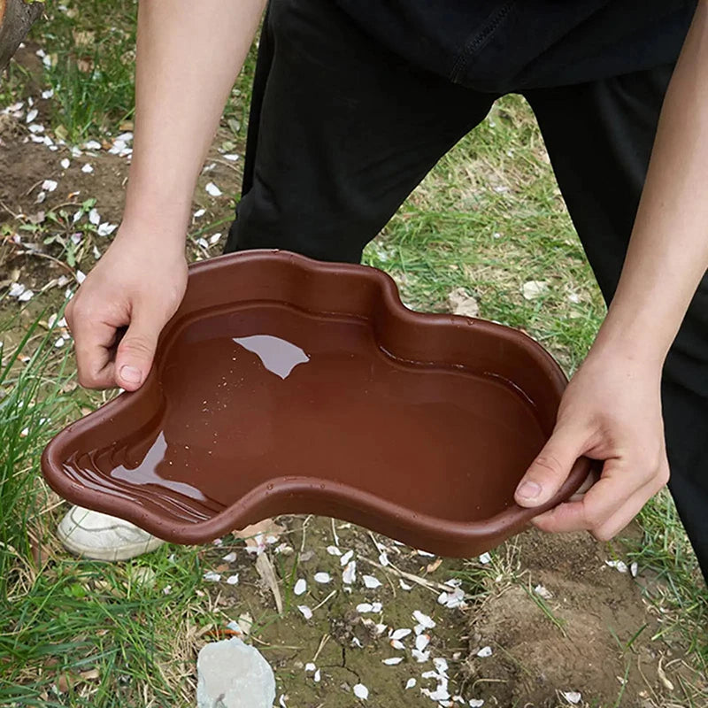 Turtle Pool Large Reptile Turtle Bathing Tub Feeding Bowl Lizards Habitat With Ramp Tortoise Feeder Bowl For Small Geckos Turtle