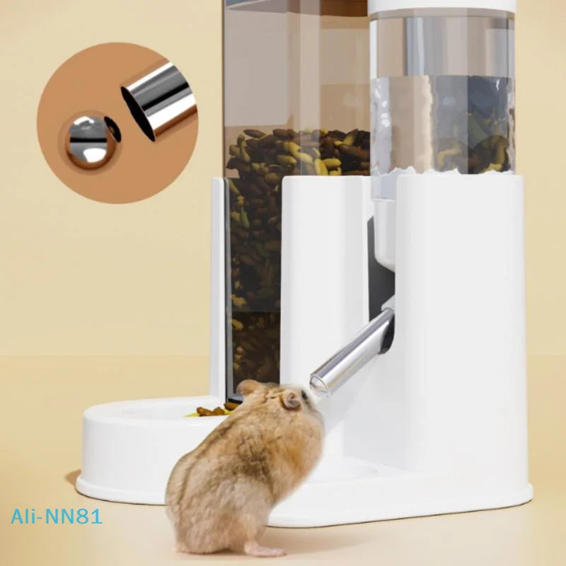 【N】Large Capacity 2In1 Hamster Feeder And Waterer Leakproof Automatic Feeder Water Dispenser Leak Proof Food Small Pet Supplies