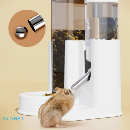 【N】Large Capacity 2In1 Hamster Feeder And Waterer Leakproof Automatic Feeder Water Dispenser Leak Proof Food Small Pet Supplies