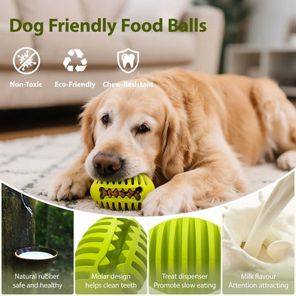 Dog Treat Rugby Ball for Medium/Large Dogs–Treat Dispensing,Teeth Cleaning&Anxiety Relief, Non-Toxic TPR for Aggressive Chewers
