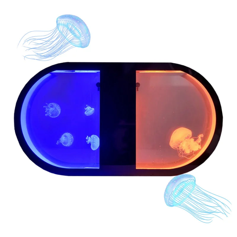 Interesting Small Acrylic Living Room Aquarium Ornamental LED Fish Tank Ornaments Jellyfish Tank Aquarium