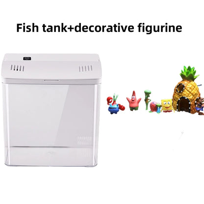 Home mini fish tank, living room fish tank, office desktop water free ecological, self circulating filter， Acrylic aquarium
