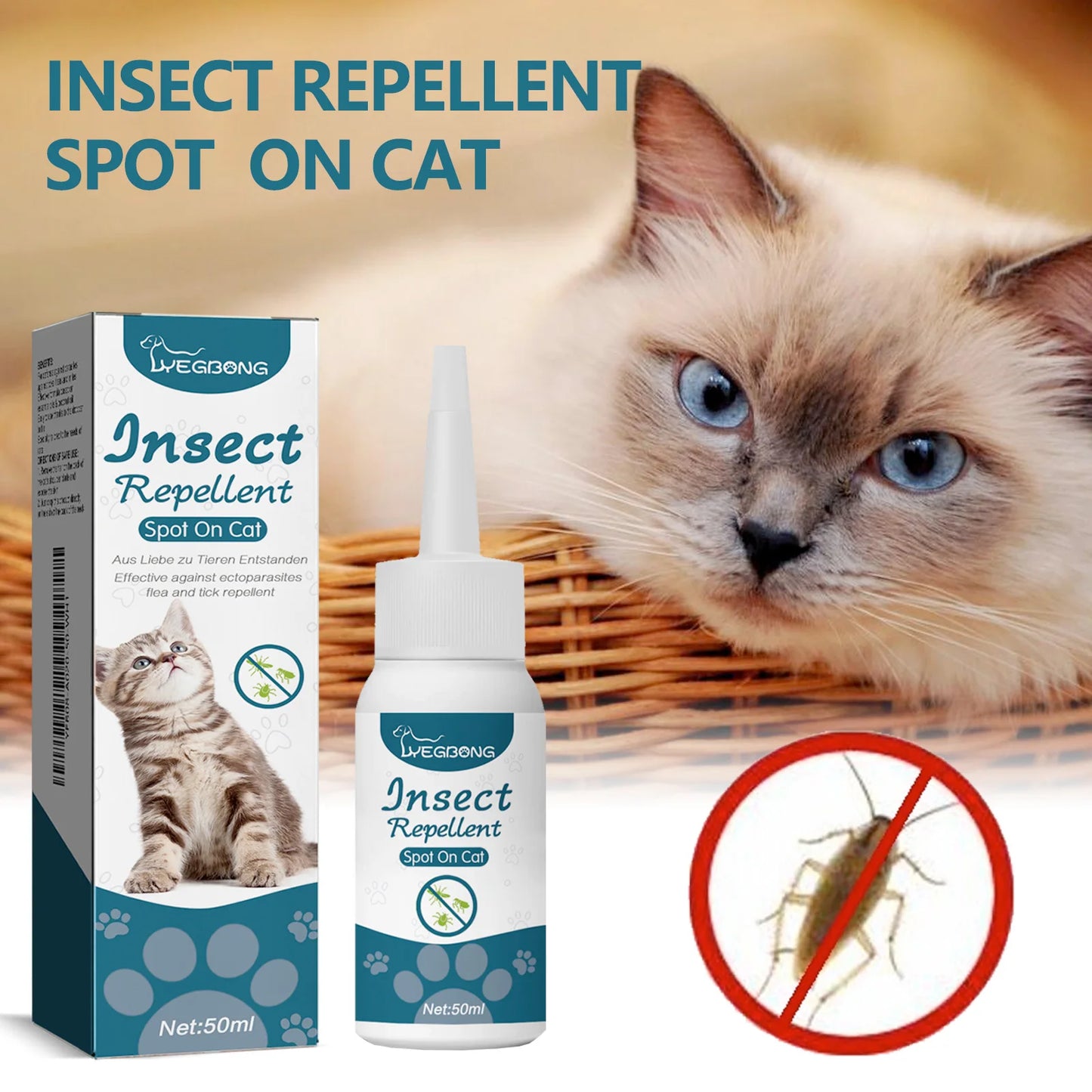 Pet deworming drops to remove fleas, ticks, lice, mites, ringworm treatment, relieve pet itching
