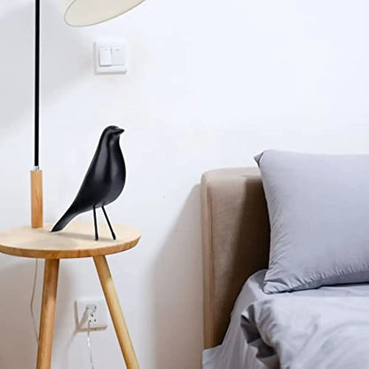 Black Bird Figurine Resin Bird Statue Sculpture Modern Minimalist Bird Decorative Ornaments for Living Room Bedroom Office Decor