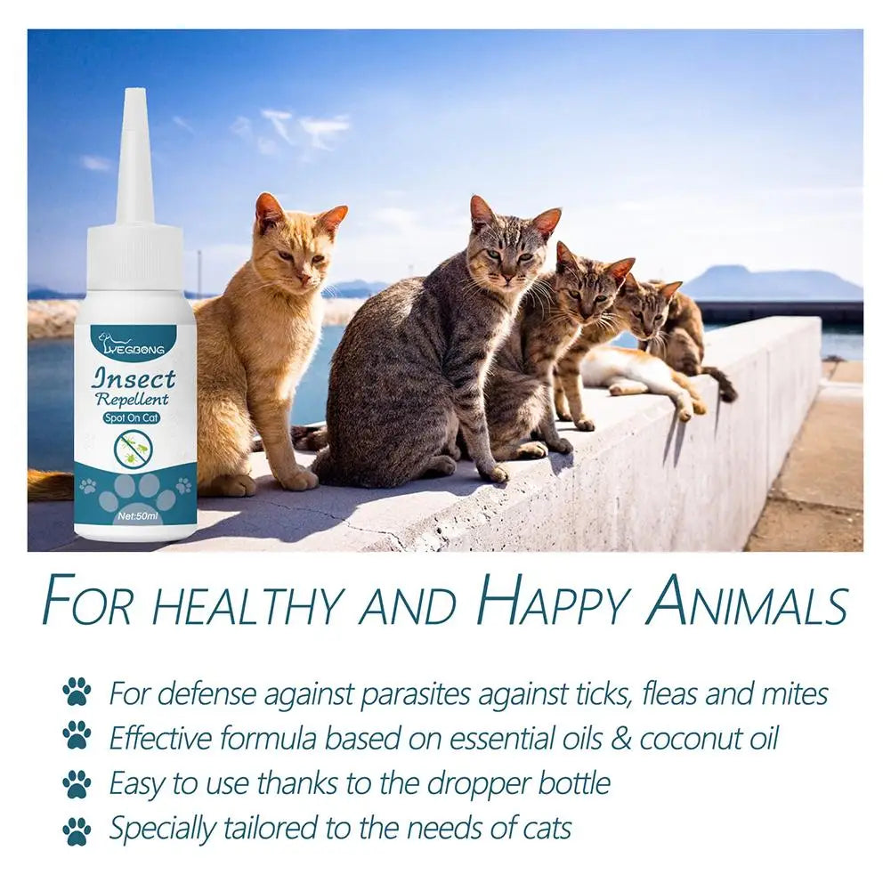1/3/5/10PCS Pet Flea Killer Drops Anti Fleas Cats Ticks Lice Mite Removal Relieve Itching Dogs Ringworm Treatment Pet Insect Rem