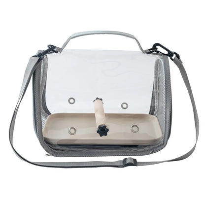 Portable Bird Carrier Bag Folding Wooden Stand Travel Bird Cage Large Capacity Clear Window Bird Transport Cage Pet Supplies