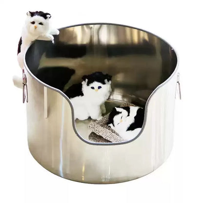 Stainless Steel Cat Litter Box Cat Toilet Litter Pet Cats Sandbox Self-cleaning Cats Supplies Sand Boxes Carrier Pets Sandboxes