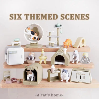 1 Set Micro Landscape Dollhouse Cat Trees Scratcher Set Miniature Cat Ornament Decorative Accessories Toy For Pet Lovers