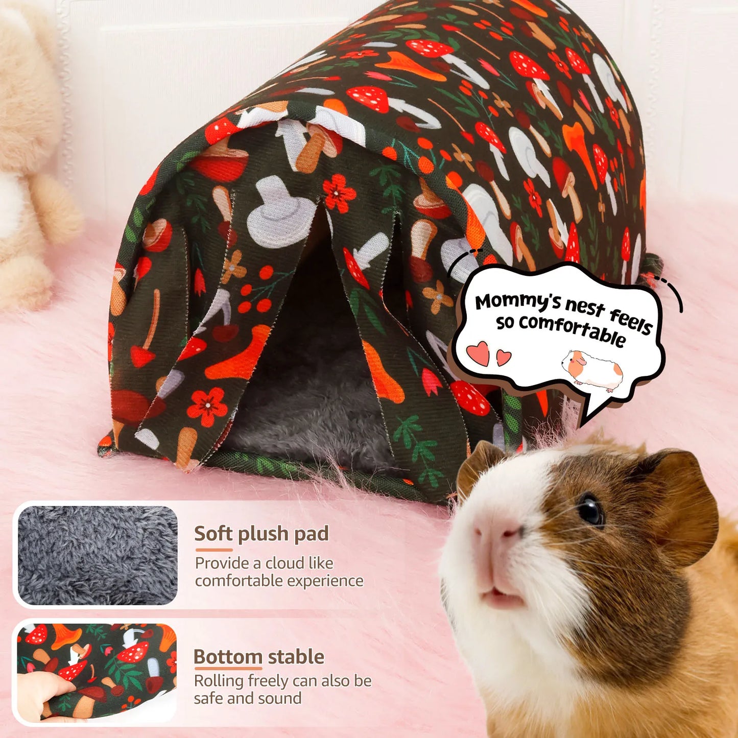 Guinea Pig Tunnel House Warm Bedding Cage Hamster Small Animal Toys Chinchilla Mice  Squirrel Nest Beds Pets Supplies