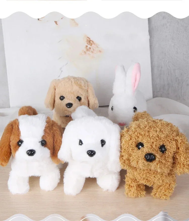 Electric Plush Simulation Display Mold Teddy Corgi Dog Rabbit Tail Wagging Ass Shaking Toy Robot for Children Interesting Gifts