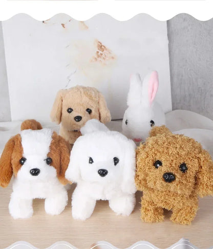 Electric Plush Simulation Display Mold Teddy Corgi Dog Rabbit Tail Wagging Ass Shaking Toy Robot for Children Interesting Gifts
