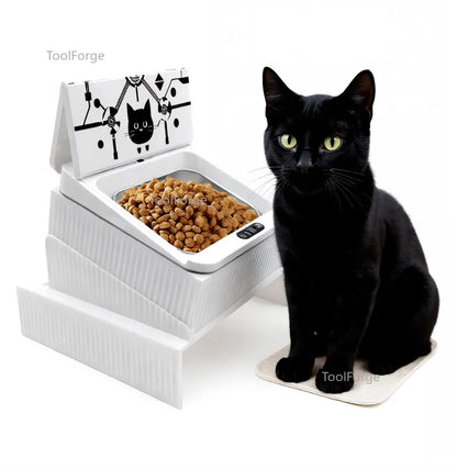 Smart Automatic Pet Feeder With  Sensor, Elevated Base, and 650ml Capacity for Wet & Dry Food