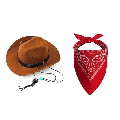 Dog Costume Hat Bandanas Halloween Theme Party Dog Cowboy Hat Cosplay Accessory