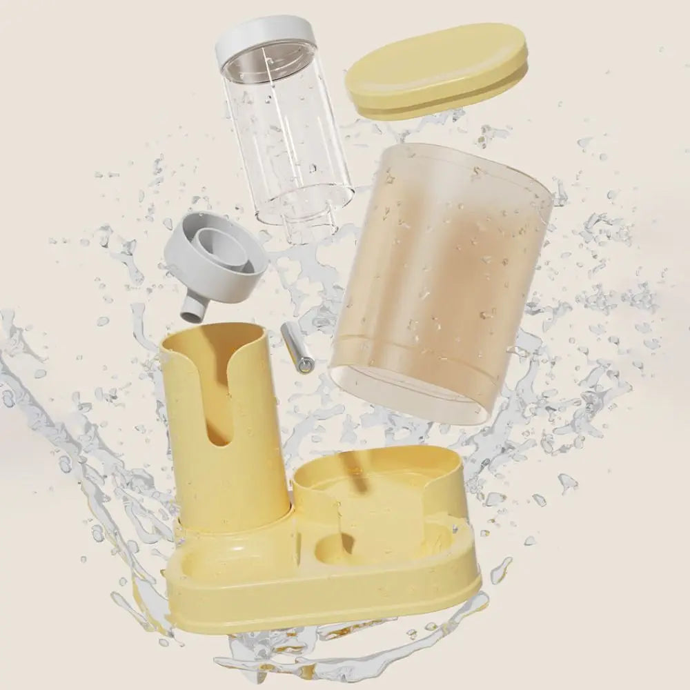 Easy Install 2 in 1 Hamster Water Dispenser Automatic with Base Pet Auto Dispenser Leak-Proof Food Feeding Bowl Indoor