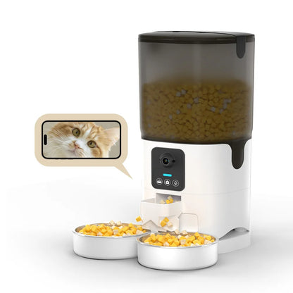 Smart Interactive Automatic Pet Feeder Bowl Eco-Friendly Solid WIFI Remote Timing Quantitative Visual Charge Box For Cats PP