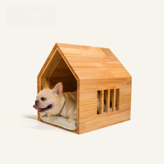 Indoor Wooden Dog House Simple Four Seasons Small Dog Cat Nest Furniture Accessories Medium Pet Product Ventilate Moisture-proof