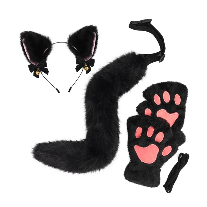 Cats Dress up Costume Includes Headband, Tail, Gloves for Girl Halloween