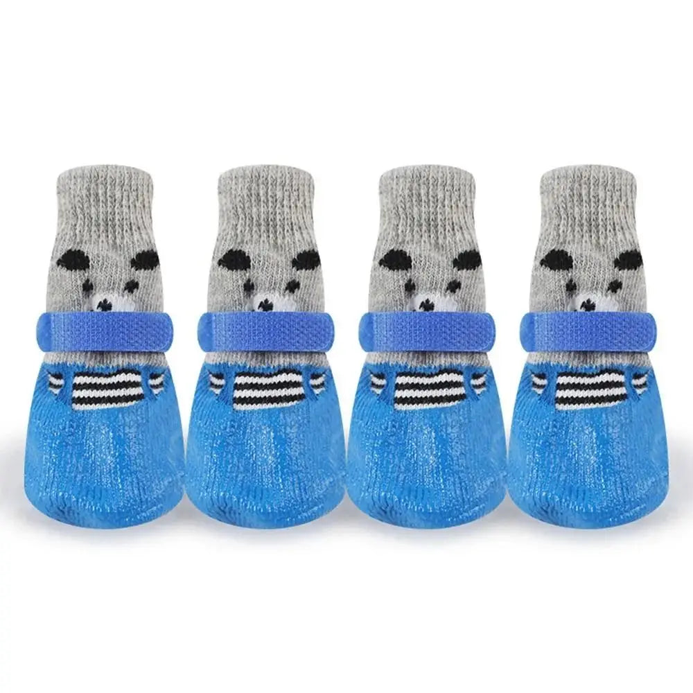 Warm Anti-slip Soft-soled Shoes for Dogs in Winter Puppy Essentials Silicone Rain and Snow Outdoor Socks Dog Shoes Waterproof