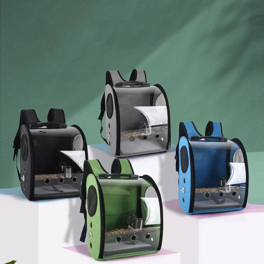 Pet Bird Cage House Parrot Carrier with Feeders Bird Large Space Travel Bag Breathable Portable Bird Cage Accessories