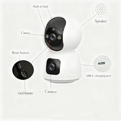Home Pet & Baby Monitoring Camera 1080P HD - Dual Storage Cloud/SD Card M606