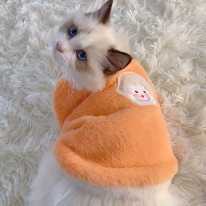Cats Clothes Plush Garment for Cats Warm Apparels Winter Products Clothing Dog´s Sweater Vests Cooling Pet Kittens Kitten Stuff