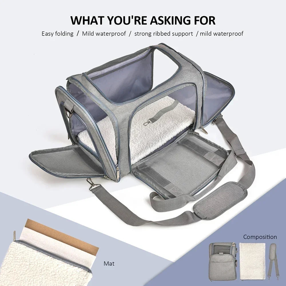 Pet Carriers Backpack Portable Breathable Foldable Shoulder Bag Cat Dog Carrier Bags Outgoing Travel Pets Handbag Transport Bag