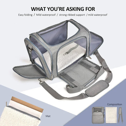 Pet Carriers Backpack Portable Breathable Foldable Shoulder Bag Cat Dog Carrier Bags Outgoing Travel Pets Handbag Transport Bag