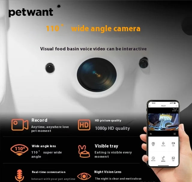 Pet Smart Automatic Feeder Hamster Remote Monitoring Camera Rabbit Totoro Pet Smart Automatic Feeder Hanging Cage Type