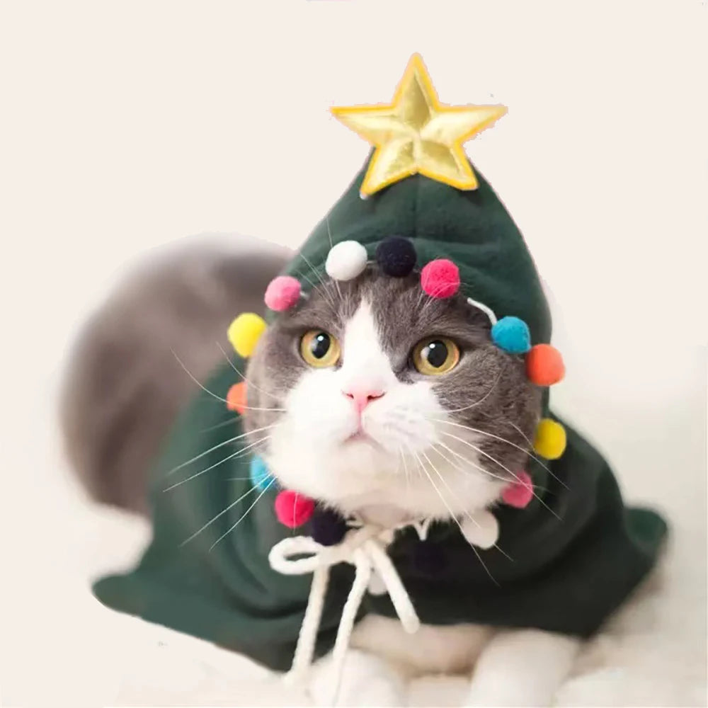 Cat  Costume Dog Cape Cloak Winter Warm Plaid Pet Clothes Puppy Kitten Apparel  Festival Outfit