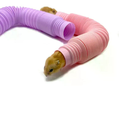 Fun Small Pet Hamster Ferret Rabbit Tunnel Collapsible Telescopic Pipe Training Channel Pipe Stretch Tube Hamster Toy Accessory