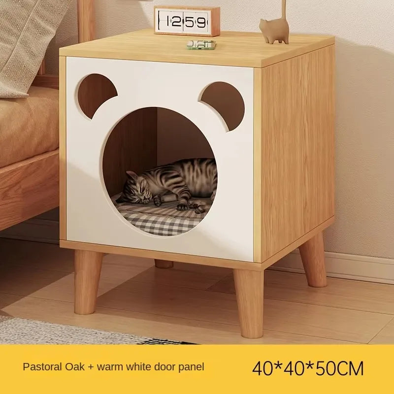 winter cat nest Living room solid wood cat house People and pets share furniture Room storage cabinet Pet cat house