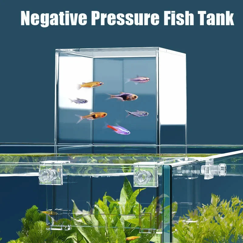 Creative Aquarium Tanks Negative Pressure Fish Tank Ecological Aquascape Decoration Small Fish Pot Isolation Aquatic Fish Bowl